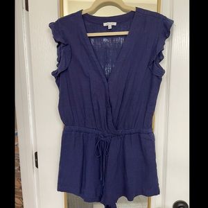 White Birch Linen Blend Romper